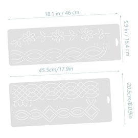 2PCS Quilting Stencils, 18 Inch Sashiko Stencil, Sashiko Kit, Geometric Sashiko Pattern Template for Sewing Hand Quilting and Embroidery