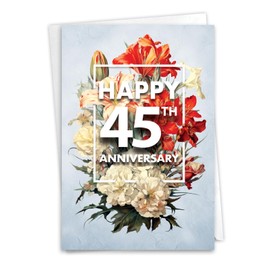 NobleWorks 40th Anniversary Milestone Greeting Card with 5 x 7 Inch Envelope (1 Card) Flowers For Milestones - 45 C10593MAG