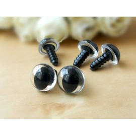 12mm Safety Eyes Plastic Eyes Plastic Craft Safety Eyes for Cat/Stuffed Doll Animal DIY Accessories - 20 Pairs (Clear)