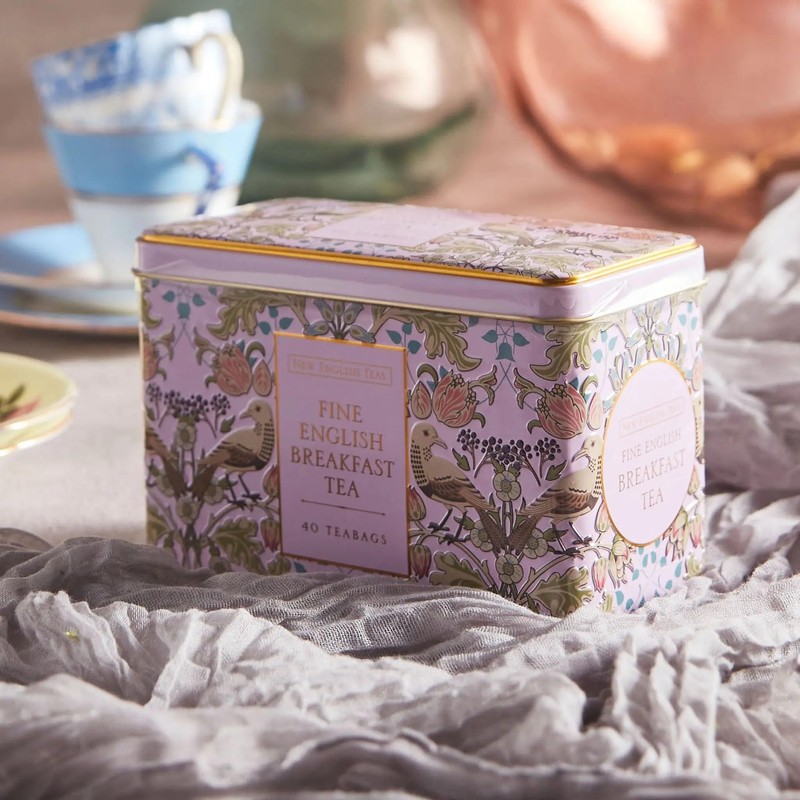 New English Teas Song Thrush and Berries Tea Tin with