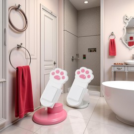 2Pcs White Cute Toilet Seat Lifter Cartoon Lovely Cat Paw Toilet Lid Lifter Toilet Seat Handle Seat Cover Lifter Avoid Touching Toilet Seat Lid Toilet Seats