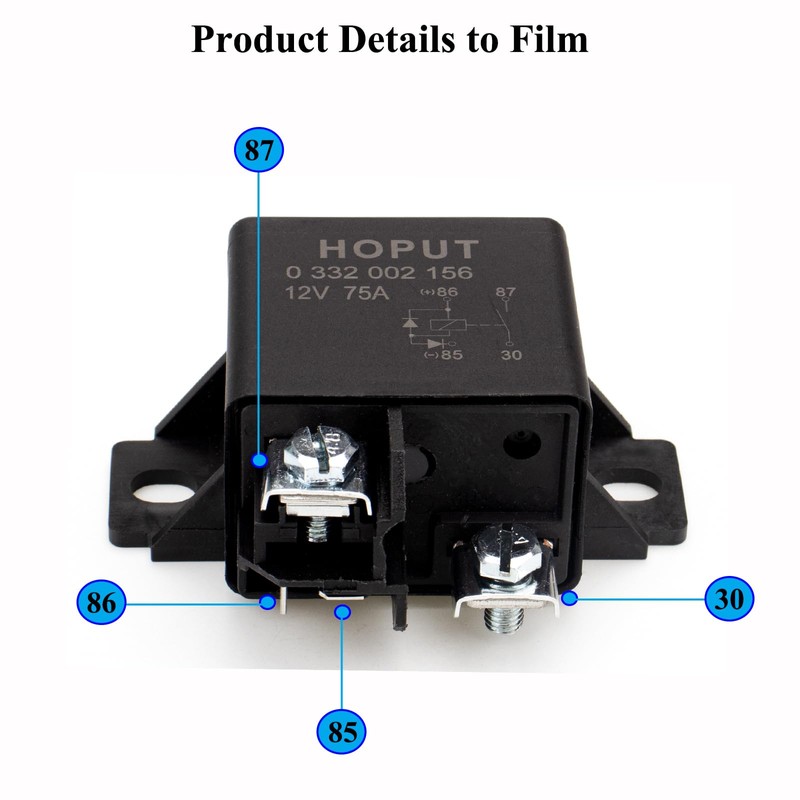 HOPUT 0332002156 V23232-a0001-y003 Normal Open Power Relay,12V, 75A, Pack of