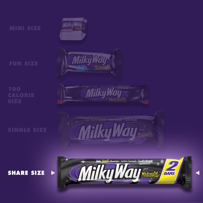 MILKY WAY Midnight Dark Chocolate Sharing Size Candy Bars 2.83-Ounce