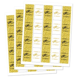 100 & Fabulous Miniatures Candy Bar Wrapper, (Set of 60) Mini Candy Bar Stickers Labels; Birthday Party Favor Décor. Candy Not Included. Made in USA