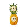 Taylor Pineapple Poly Resin Indoor and Outdoor Clock and Thermometer,