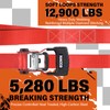 HACCOPLANET Ratchet Straps, 5280lb Break Strengeth, 1.6" Heavy Duty Ratchet
