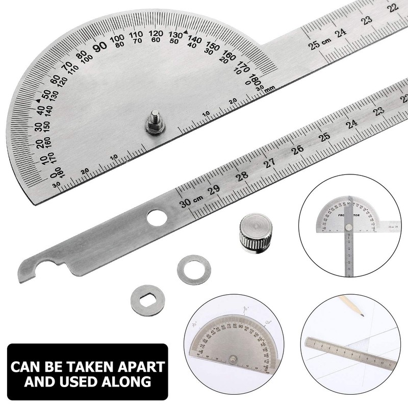Angle Protractor Angle Finder Ruler Two Arm Stainless Steel Protractor