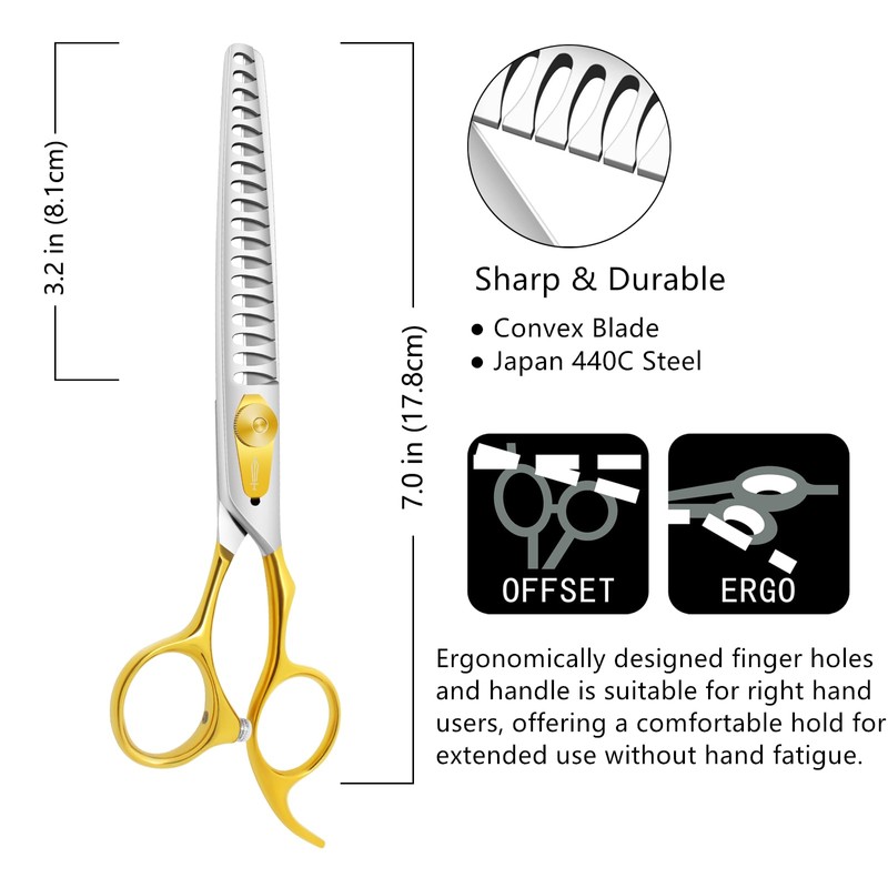 HASHIMOTO Chunkers Dog Grooming Scissors, Dog Shears for Thick Coats,