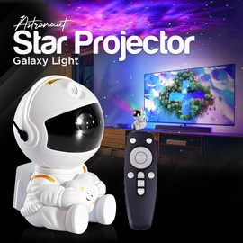 Astronaut Galaxy Projector, Star Projector Galaxy Night Light - Astronaut Light Projector, Starry Nebula Ceiling LED Lamp with Remote Control, White Star