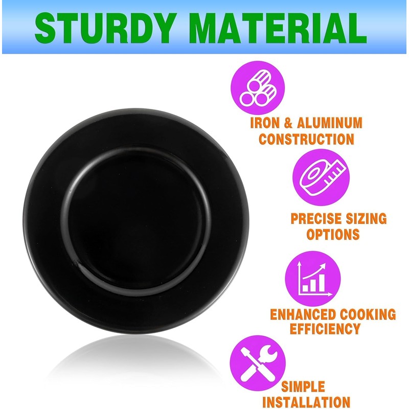 Upgraded Gas Stove Burner Cap Set - 4Piece Metal Cooker