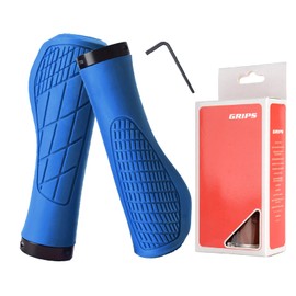 Vonmerie Bicycle Grips Non-Slip Handlebar Grips Bicycle Ergonomic MTB Grips, Two Sides Lock-On Design Bicycle Handlebar Grips for 22.2 mm Ideal for Road Bikes, MTBs and City Bikes (Blue)