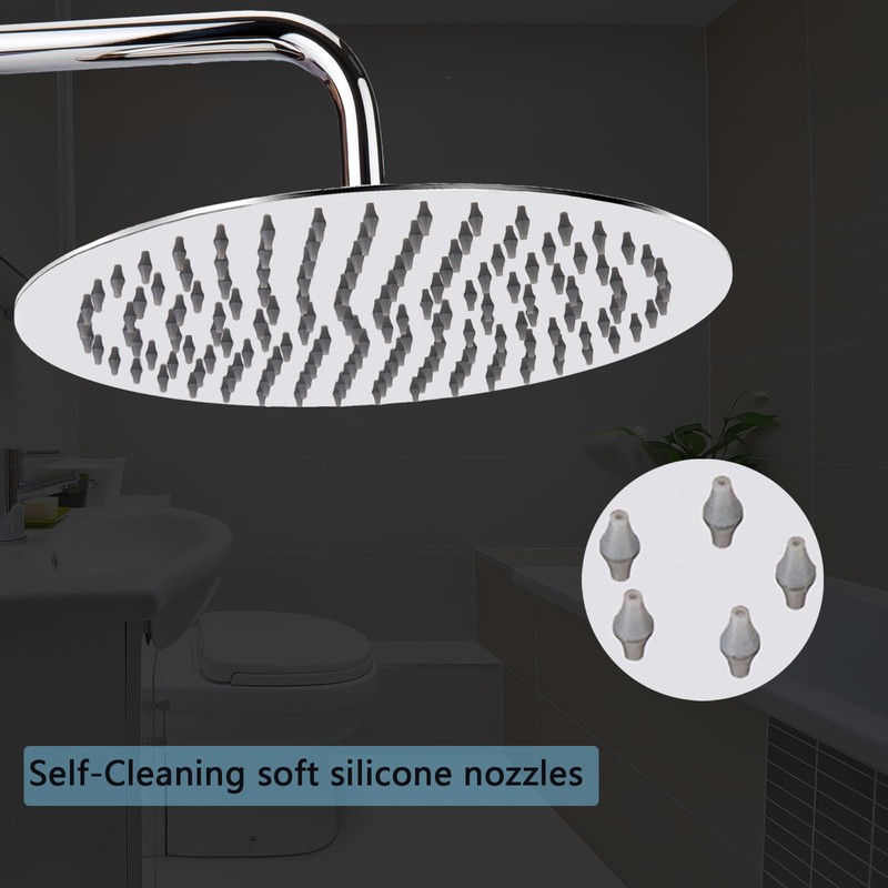 Rain Shower Head, Katezon High Flow Rainfall Showerhead Stainless Steel,