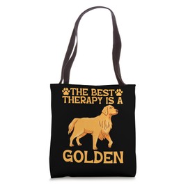 The Best Therapy Is A Golden Retriever Dog Tote Bag
