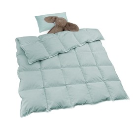 zzlamb Warm Baby Quilt Crib Comforter Small Duvet Insert, Toddler Down Comforter Kids Crib Down Blanket, Lightweight Soft Noiseless Cotton-Blended Shell Down Proof Machine Washable, Aqua 41x48in