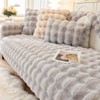 Thick Rabbit Plush Sofa Covers 3/2/1/4 Seater, Non-Slip Sofa Slipcovers