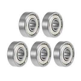 TOP-VIGOR 5Pcs 607ZZ Deep Groove Ball Bearings, Z2 7mm x 19mm x 6mm Double Sealed Industrial Bearings, Chrome Steel Skateboard Bearings for Electrical Instrument Equipment