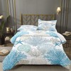 Yilinata Coastal Comforter Set Summer Beach Blue Shells Printed Pattern