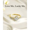 Gemtailor 1.3ct Four Leaf Clover Moissanite Lucky Ring for Women(Gold