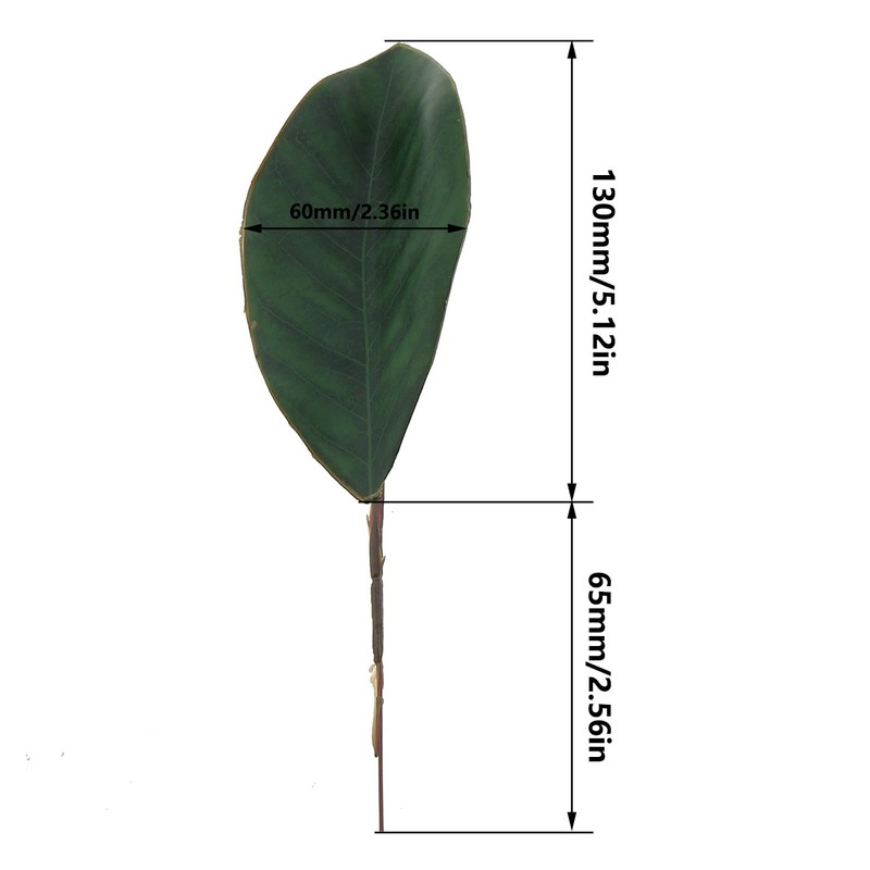ZZHXSM 12PCS 19.5x6cm Artificial Small Size Simulation Magnolia Leaf Green