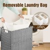 Greenstell Laundry Hamper with Wheels, No Install Needed, 90L Divided