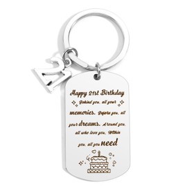 21st Birthday Gifts For Her,Gifts For Her Under 10 Pounds,21st Birthday Gifts For Her Keepsake,Inspirational 21st Birthday Keychain Decorations For Him Women Men Boys Girls Daughter Graduation Family