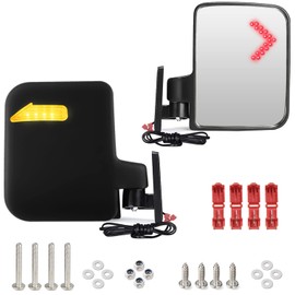 Universal Golf Cart Side Mirrors Rear View Mirror with Turn Signal Light for Club Car,EZGO and Yamaha Golf Carts