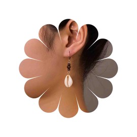 TseenYi Boho Cowrie Shell Dangle Earrings Gold Shell Earrings Cowrie Drop Earrings Vintage Beaceds Drop Earrings Sea Shell Drop Earrings Jewelry for Women and Girls