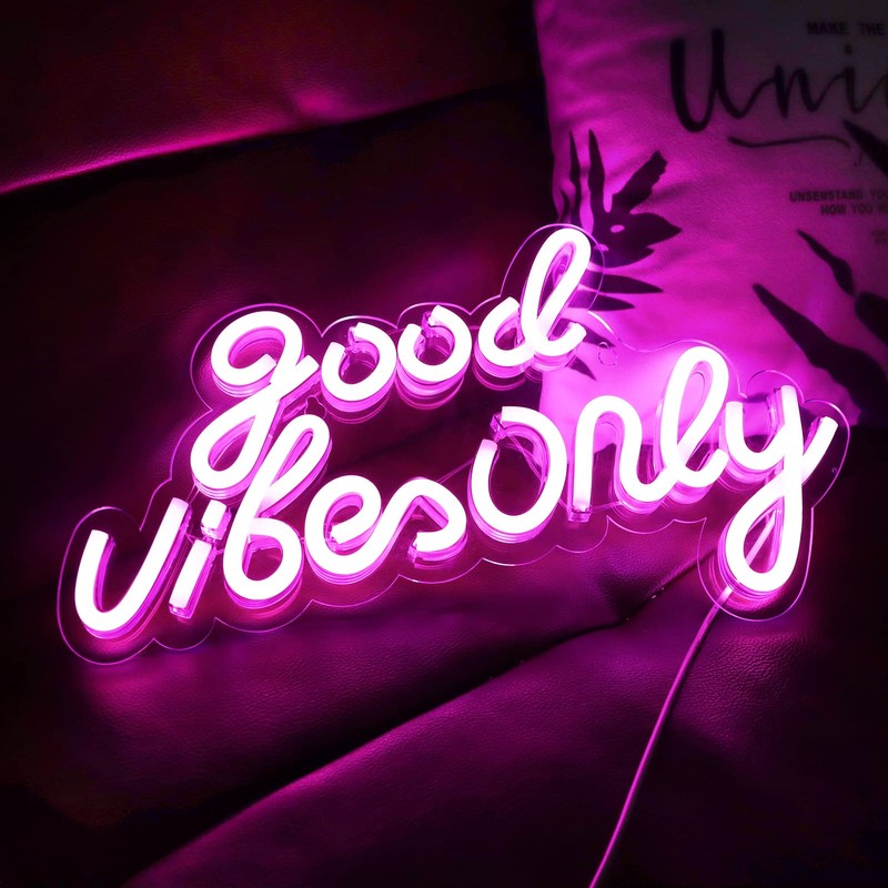JFLLamp Good Vibes Only Neon Signs for Wall Decor Neon