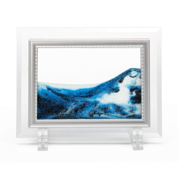 Coitak Moving Sand Art Picture, Dynamic Sand Picture, Desktop Sand Art for Home Decor and Office, Small Size 7”x5(Blue)