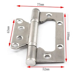 2pcs of 4 inch 304 Stainless Steel Faspiroty Invisible Heavy Duty Ball Bearing Door Hinges Anti-Rust Move smoothly and Silently (Silver)