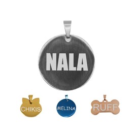 Placa de Identificación para Perros, Acero Inoxidable, (, Circular )
