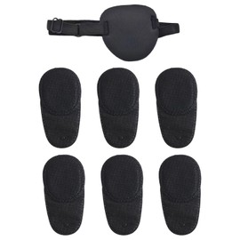 6 Blackout Eye Masks for Children and 1 Portable Blackout Eye Mask, Glasses Training Eye Mask, Reusable Protective Eye Mask, Glasses Accessories