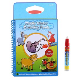 Hztyyier Almohadilla de Actividad de revelado de Agua Reutilizable Bebé Niños Libro de Dibujo de Agua Tablero de Pintura con Pluma de Agua para de Juguete para niños(Animales)