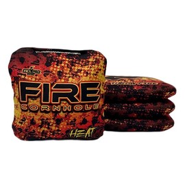 FIRE CORNHOLE | Cornhole Bags | ACL Pro Approved | Weather Resistant | Regulation Size and Weight | Heat Series | Set of 4 | Made in The USA (Blood Orange)