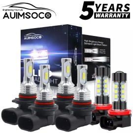 AUIMSOCO For Honda Civic Sedan 4-Door 2006-2015 Xenon White LED Car Light Fog Light Bulbs
