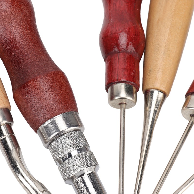 Leather Working Kit DIY Making High Carbon Steel Wooden Handles