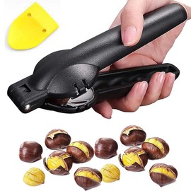 Lsydgn Chestnut Tongs, Chestnut Cutter, Chestnut Clip Nutcracker, Chestnut Cutter, Stainless Steel Chestnut Cutter, Chestnut Cutter, Stainless Steel, for Various Chestnuts, Nuts (Black)