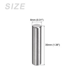 METALLIXITY Dowel Pin (8x35mm) 5Pcs, 304 Stainless Steel Shelf Support Pegs Pin Fastener Elements - for Metal Devices, Furniture Installation, Industrial, DIY