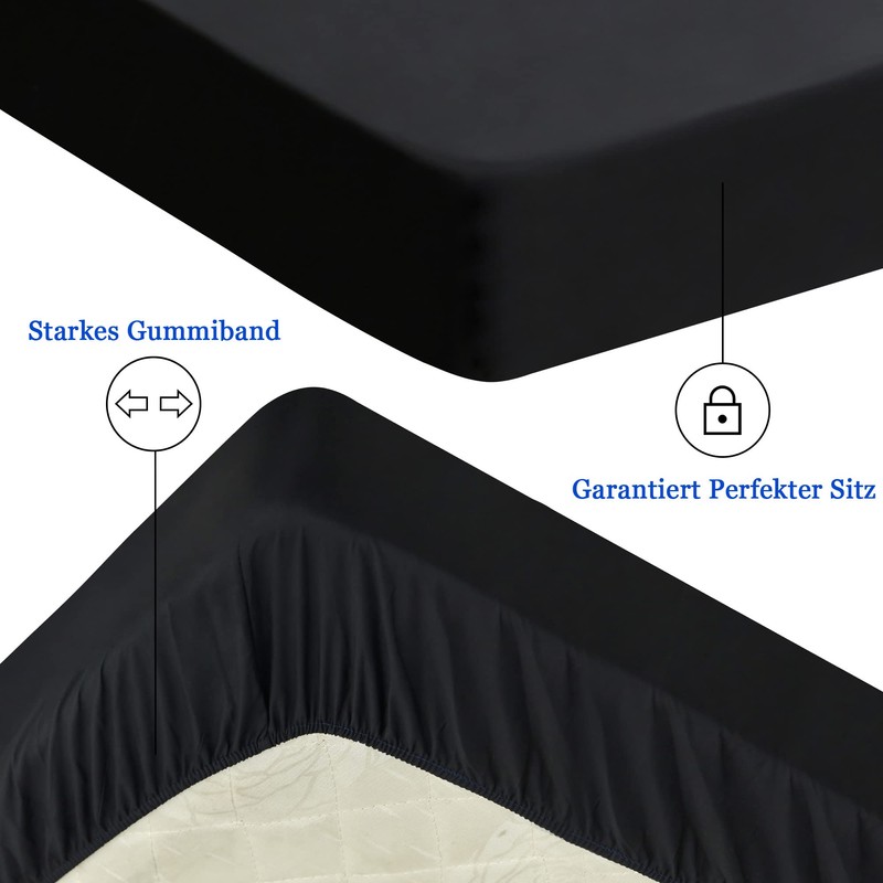 Waterproof Mattress Protector, 160 x 200 cm Fitted Sheet, Breathable