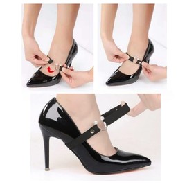 Bamboopack 2 Pairs High Heel Anti-Loose Straps Womens Elastic Detachable Buckle Shoe Ankle Straps Elastic Shoelace Accessories Elastic Replacement Ankle Straps High Heel Shoe Laces for Heels(Black)