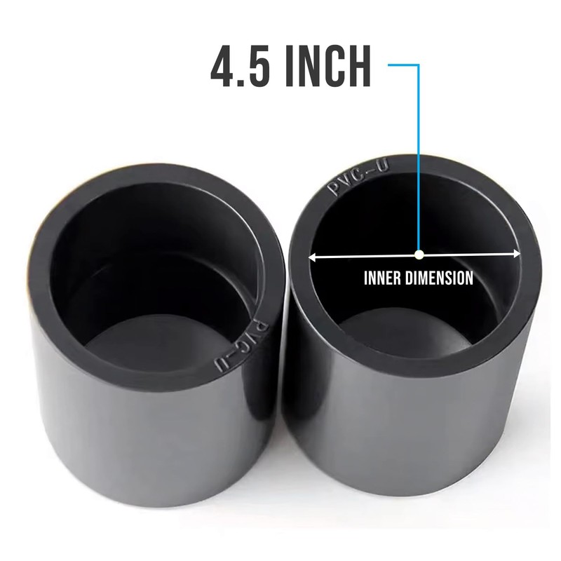 Ozmosis 4" PVC Pipe Fitting Coupling Connector, Schedule 80, Gray