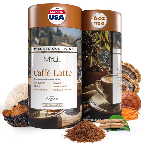 MYCL Cognizin Mocha Latte Mushroom Coffee - 175mg Cognizin Citicoline