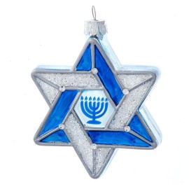Kurt Adler's Noble Gems™ Glass Star Of David Ornament