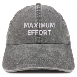 Trendy Apparel Shop Maximum Effort Pigment Dyed Washed Baseball Cap - Black