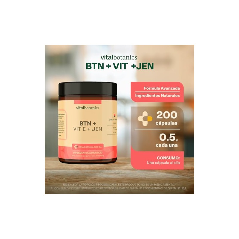 Vital Botanics Biotina Vitamina E con Jengibre