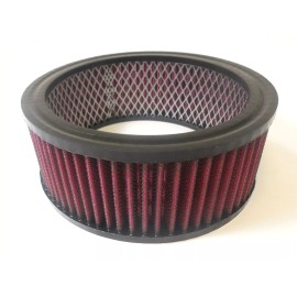 Hot Rod Chrome 6 3/8" Round Washable Element Air Filter Pre-Oiled Red 2 1/2" Tall