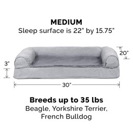 Furhaven Pet - Packable Travel Bed, Plush Orthopedic Sofa, L-Shaped Chaise Couch, & Mid-Century Modern Dog Bed Frame for Dogs & Cats - Multiple Styles, Sizes, & Colors
