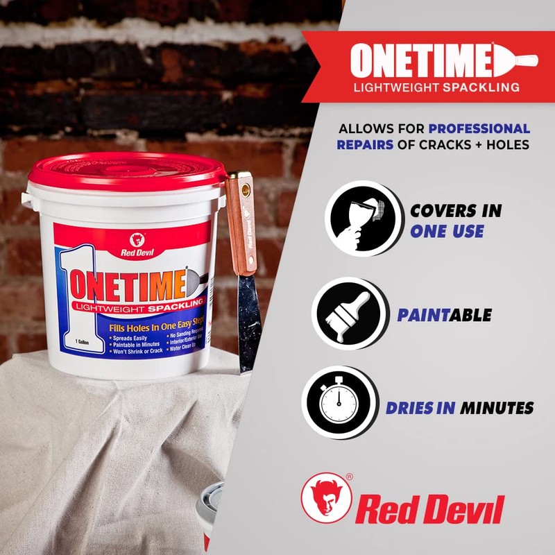 Red Devil 0544 ONETIME Lightweight Spackling, 1 Quart, Made in