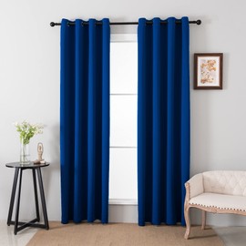 Pickluc Grommet Blackout Curtains 96 Inches Long 2 Panels, Light Blocking Window Drapes for Living Room, Thermal Insulated, Noise Reduction, Blue, 52" Wide x 96" Length