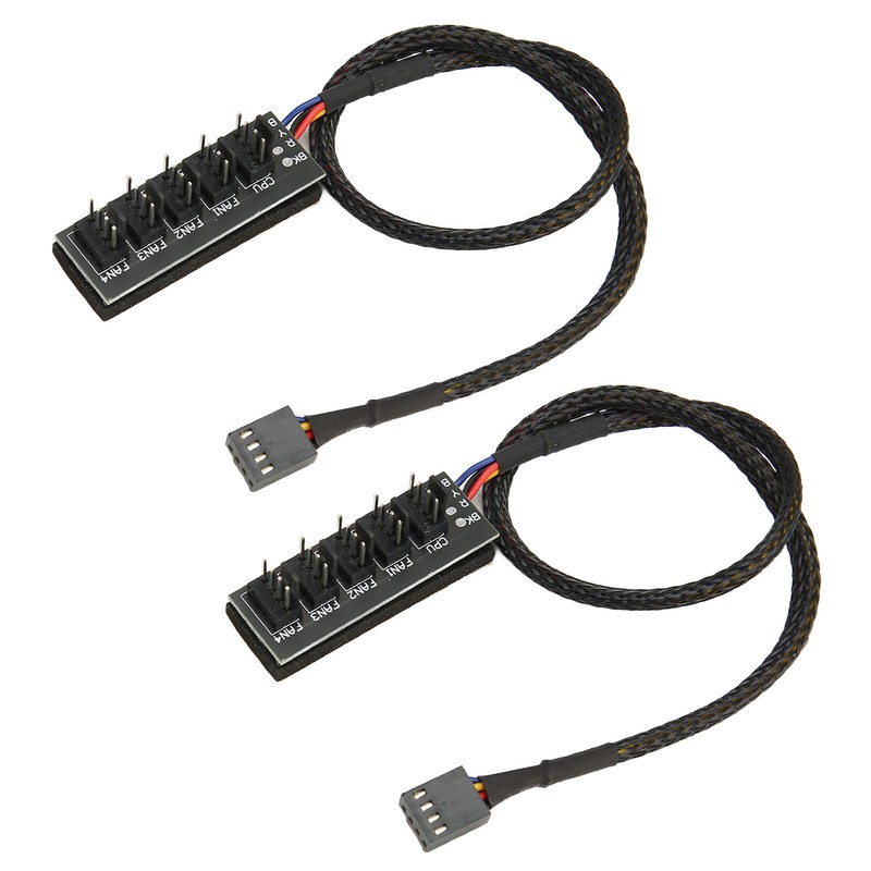 2Pcs PWM Fan Hub 5 Way 4Pin 13.8in Cable Length